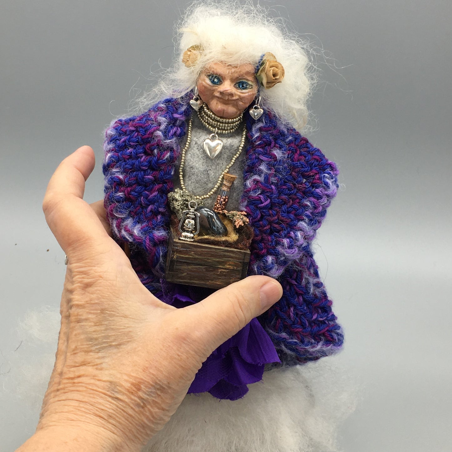 HUNYDD, Handmade OOAK Welsh Crone Fairy Art Doll