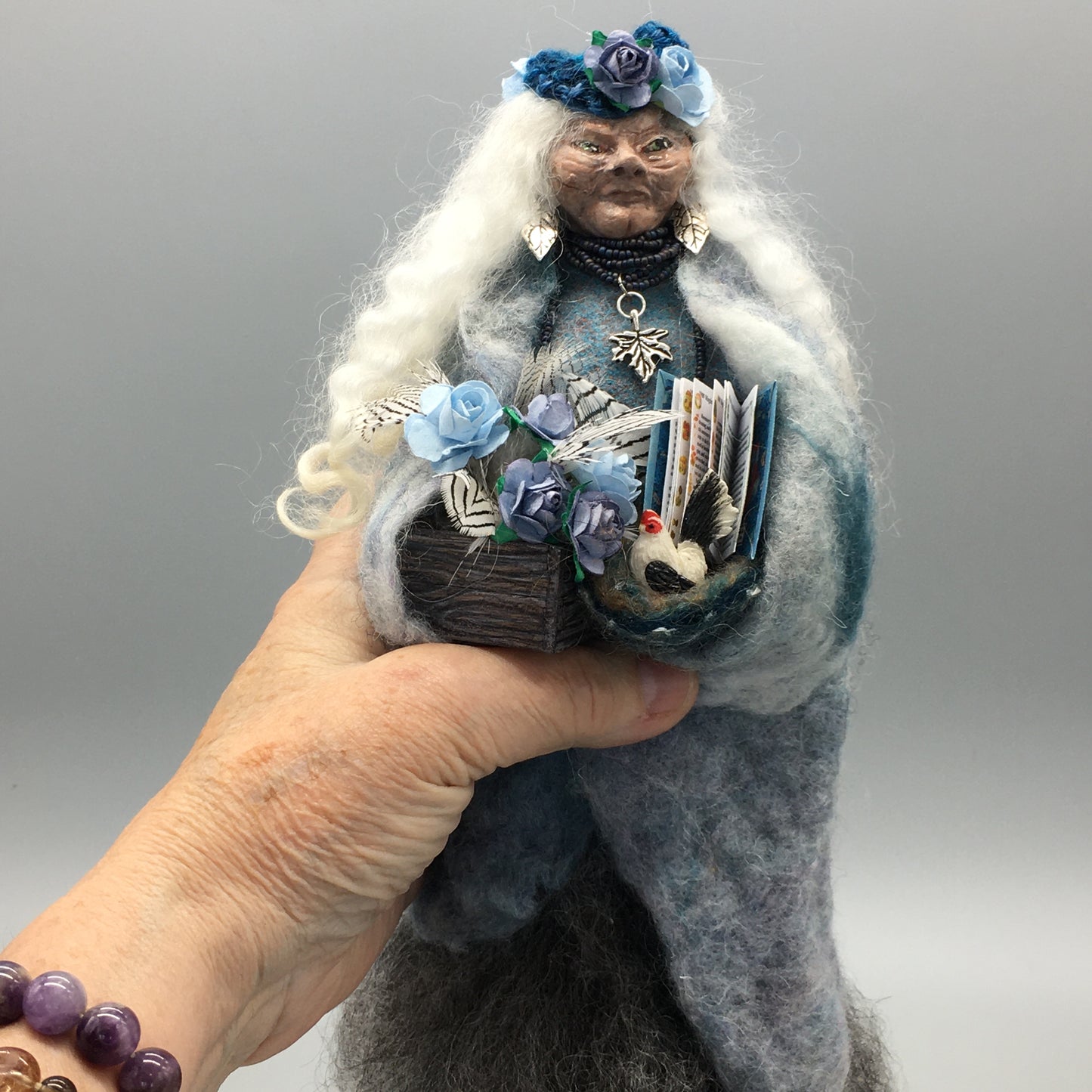 DEILWEN, Handmade Welsh Crone Fairy Witch Art Doll