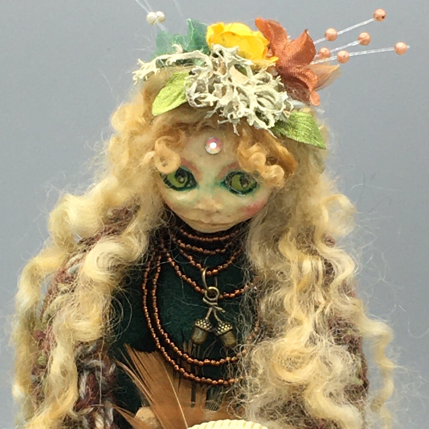 ELERI, OOAK Forest Spirit Welsh Fairy Witch Art Doll