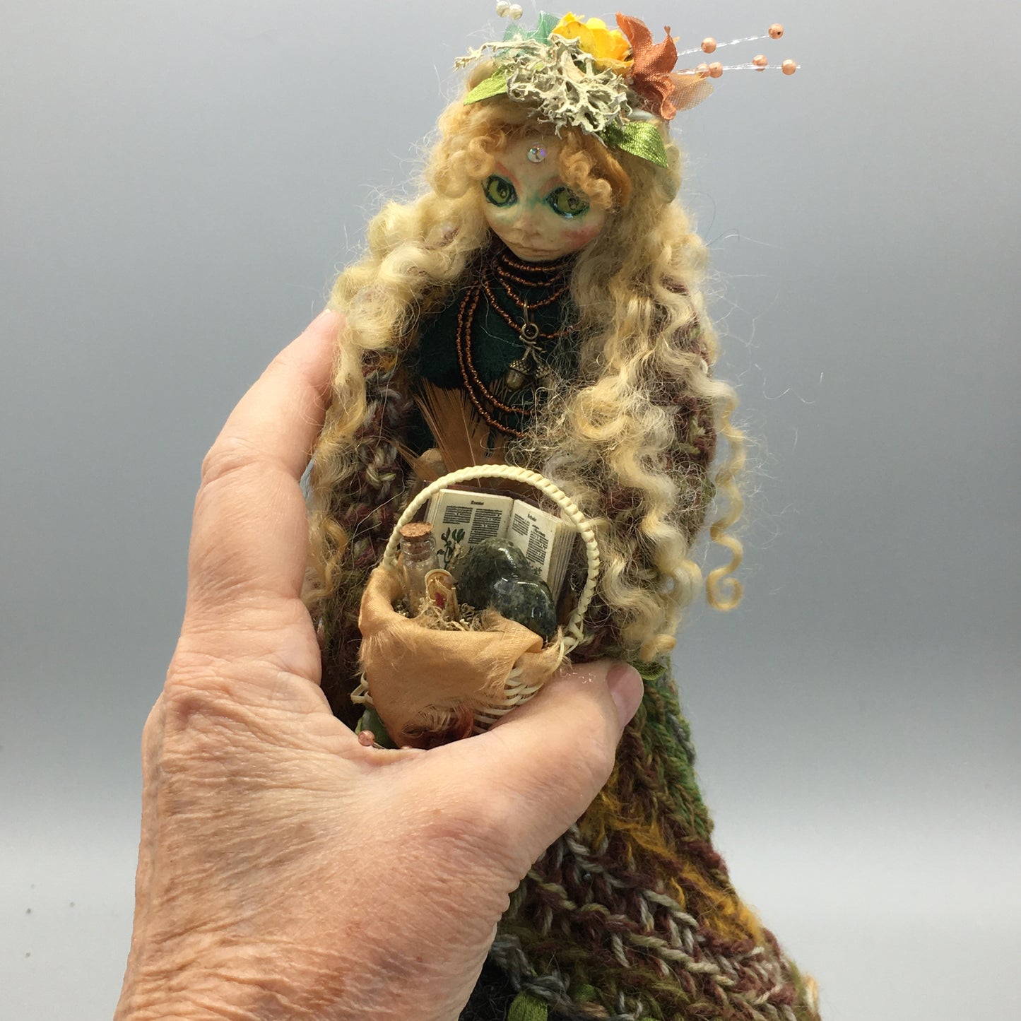 ELERI, OOAK Forest Spirit Welsh Fairy Witch Art Doll