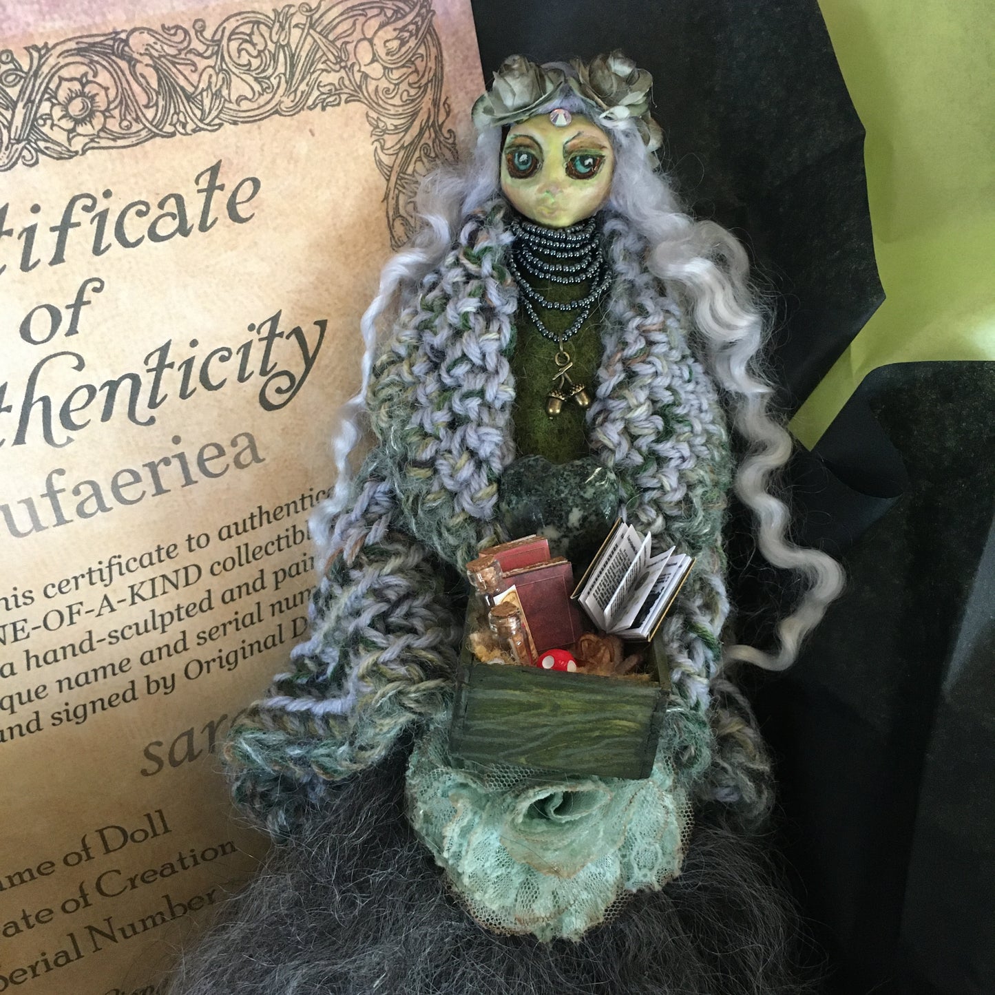 CALAN, Handmade OOAK Welsh Fairy Witch Art Doll