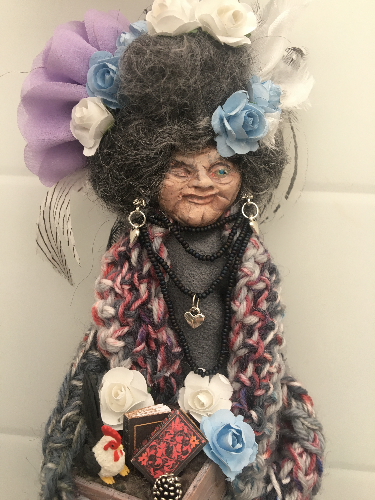 GLYNIS, OOAK Welsh Fairy Art Doll Handmade Goth Horror Fantasy Collectible Crone