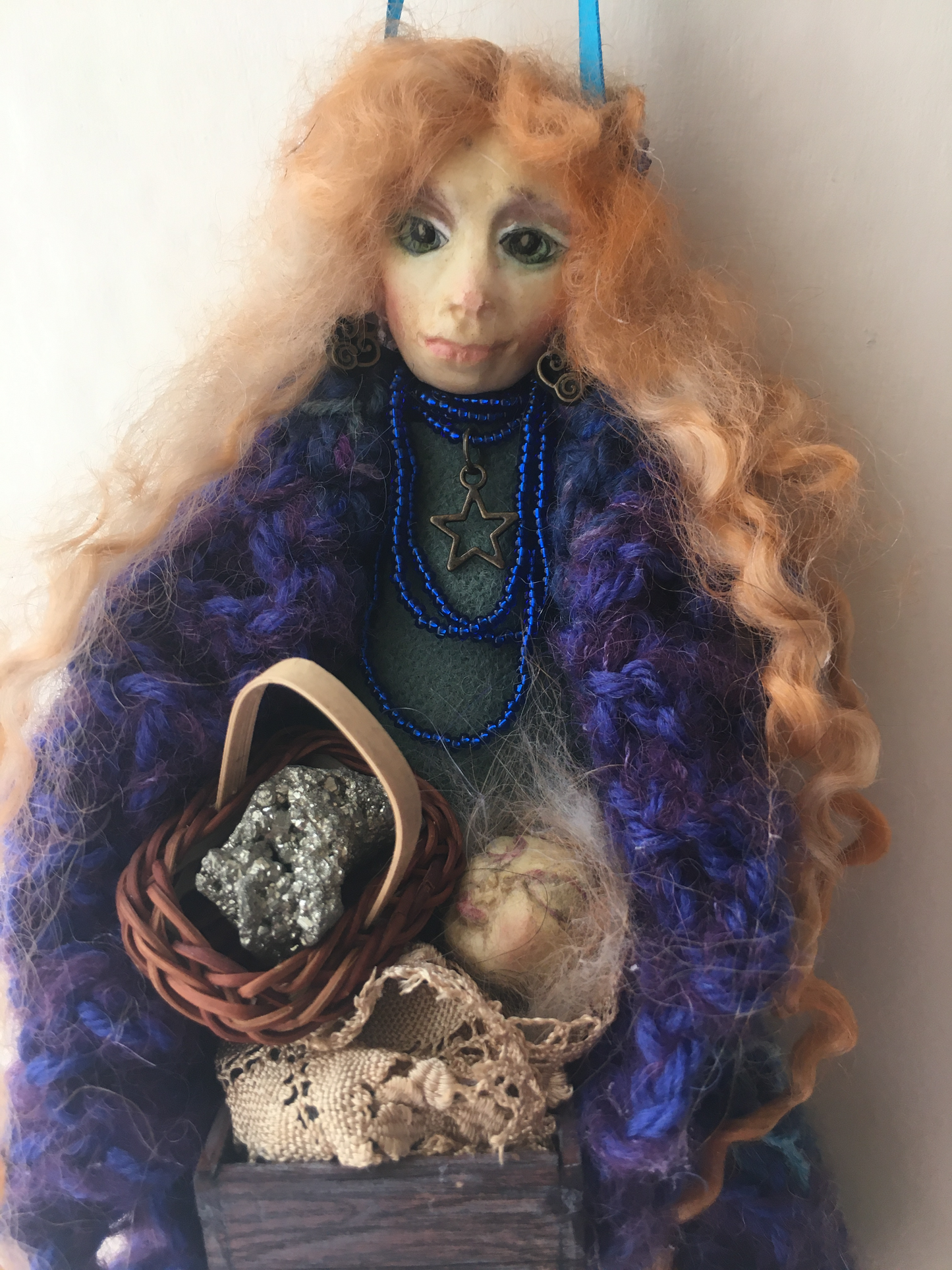 EFLYN, Handmade OOAK Wise Woman Welsh Fairy Witch Art Doll * Mother and Child