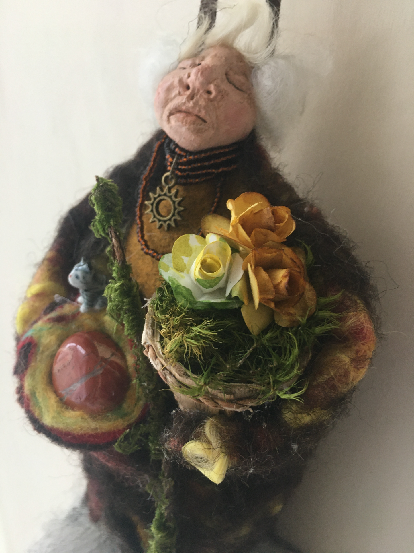 ENID, Handmade OOAK Welsh Fairy Witch Crone Art Doll