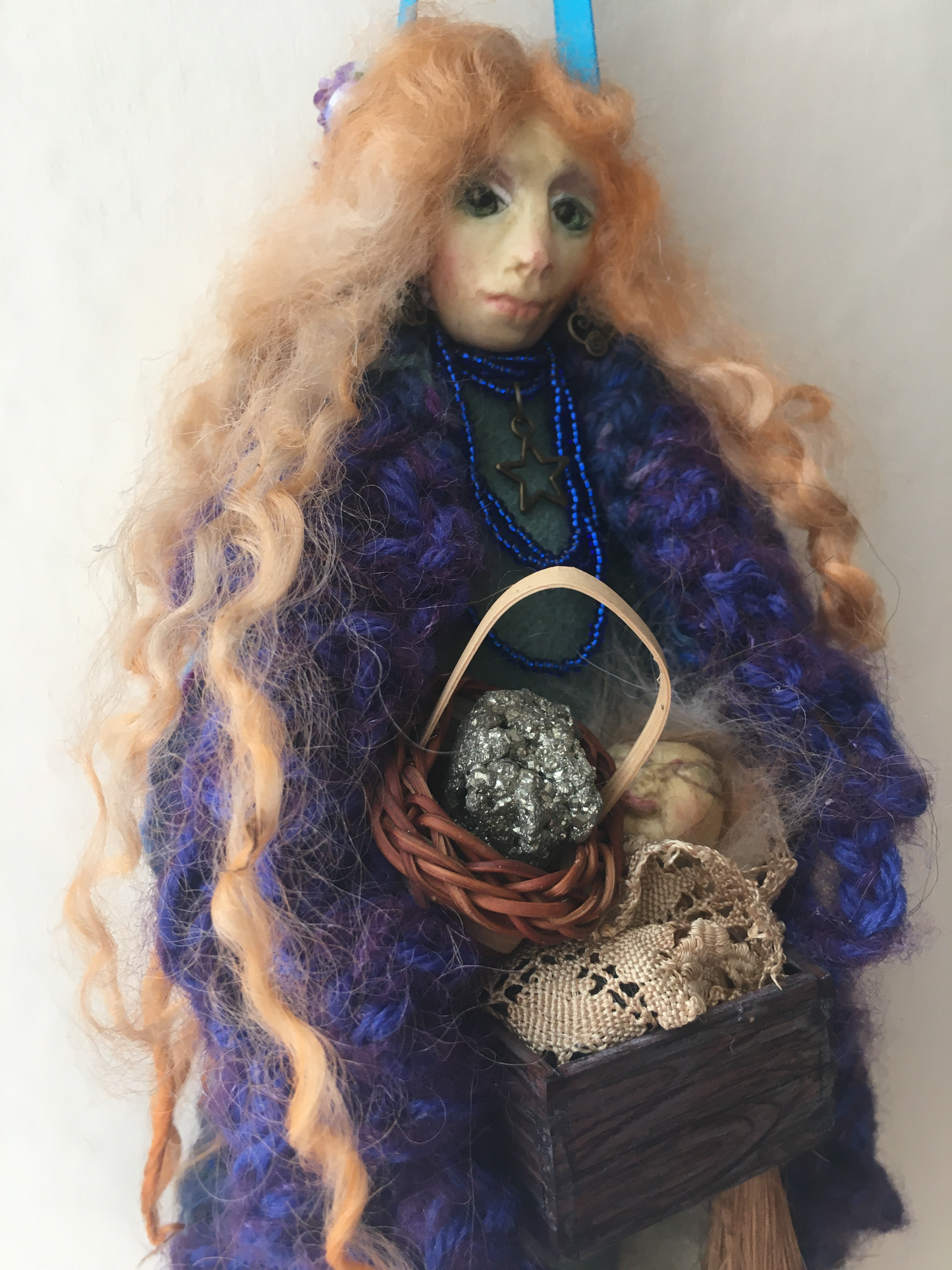 EFLYN, Handmade OOAK Wise Woman Welsh Fairy Witch Art Doll * Mother and Child